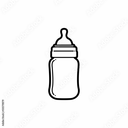 Baby bottle isolated icon on white background for your illustration