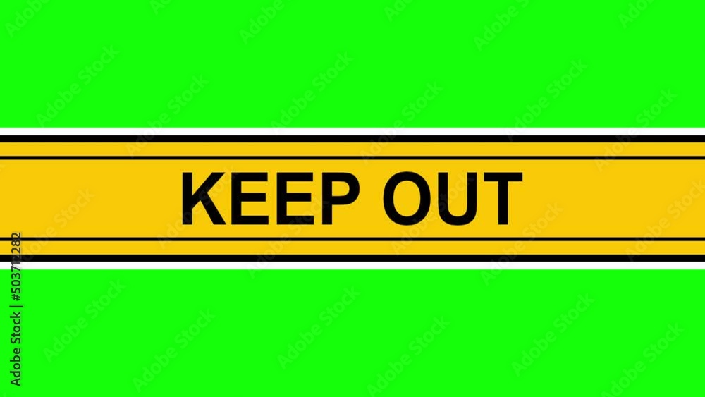 Keepout Tape Green Screen Chroma Key Animation vídeo do Stock Adobe Stock