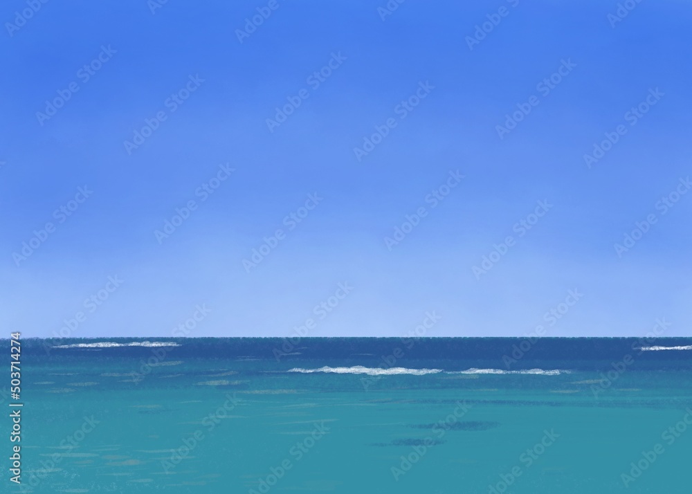 青空と海の背景イラスト 青空と海の背景イラスト