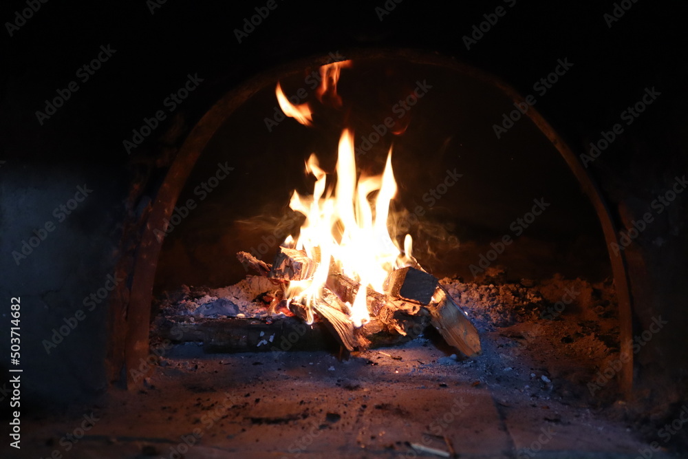 fire in fireplace fire in fireplace