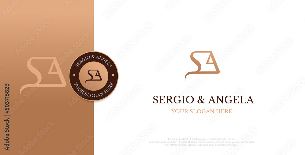 initial SA logo design vector
