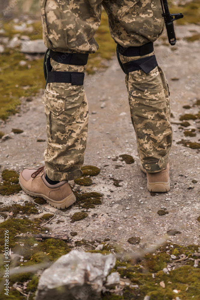 Soldier in beige leather tactical sneakers Soldier in beige leather tactical sneakers
