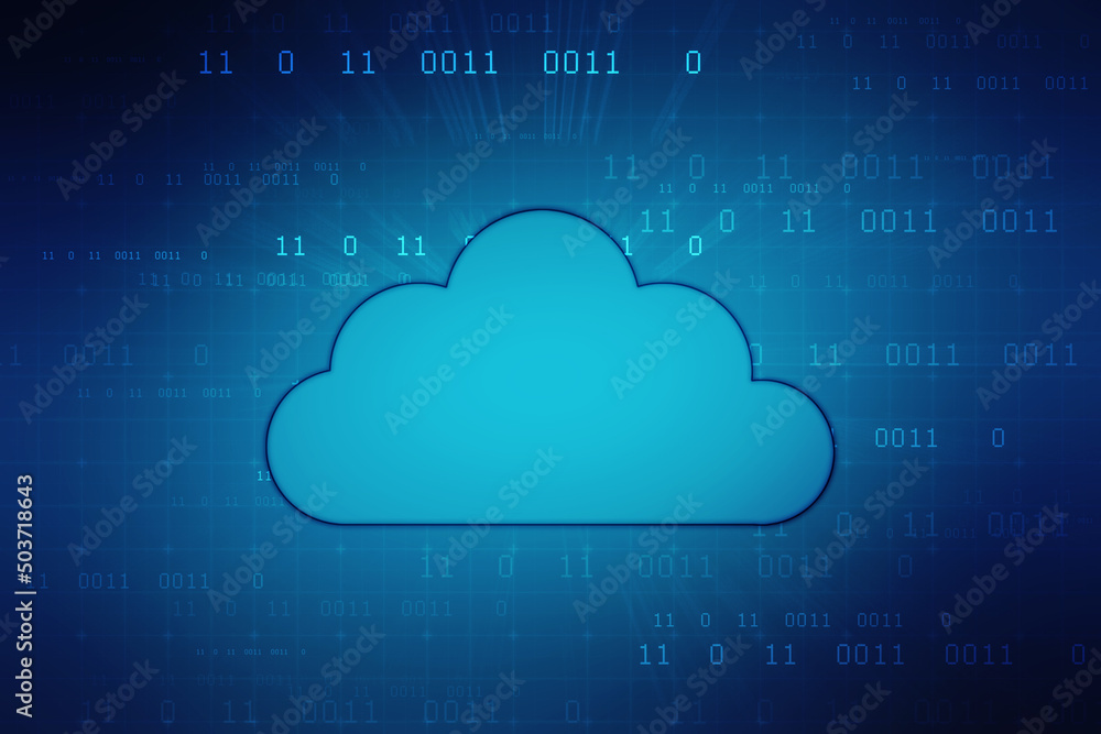 2d illustration of Cloud computing, Digital Cloud computing Concept background. Cyber technology, internet data storage, database and data server concept 2d illustration of Cloud computing, Digital Cloud computing Concept background. Cyber technology, internet data storage, database and data server concept