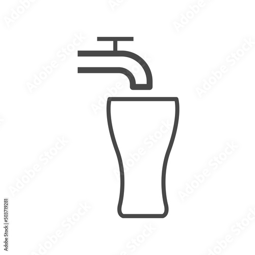 Vector linear icon with beer mug