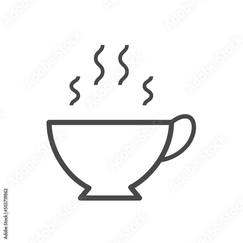 Vector linear icon with tea