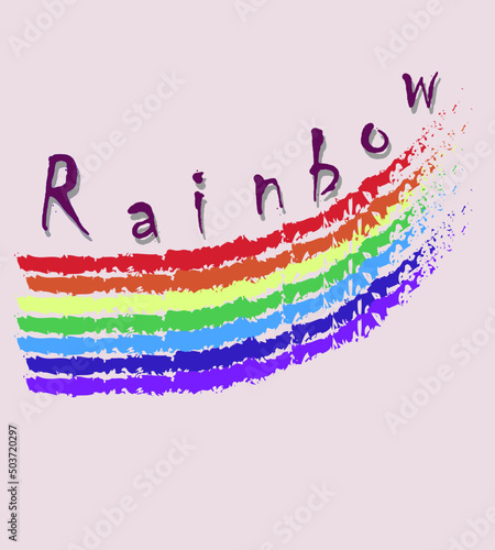 Unusual rainbow. A multi-colored arc-shaped strip on the firmament, formed due to the refraction of sunlight in raindrops. Painted with a sloppy brush