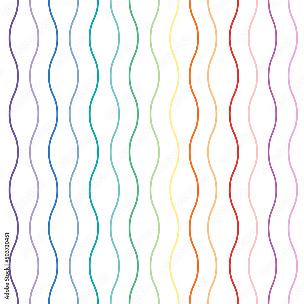 Seamless pattern colorful wavy lines. Design for scrapbooking, decoration, cards, paper goods, background, wallpaper, wrapping, fabric and all your creative projects. Vector Illustration