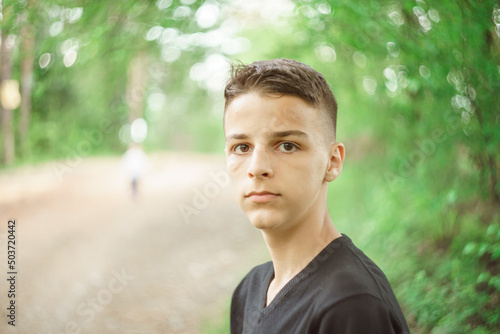 portrait of a handsome boy in natural light
