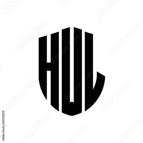 HWL letter logo design. HWL modern letter logo with black background. HWL creative  letter logo. simple and modern letter logo. vector logo modern alphabet font overlap style. Initial letters HWL   photo