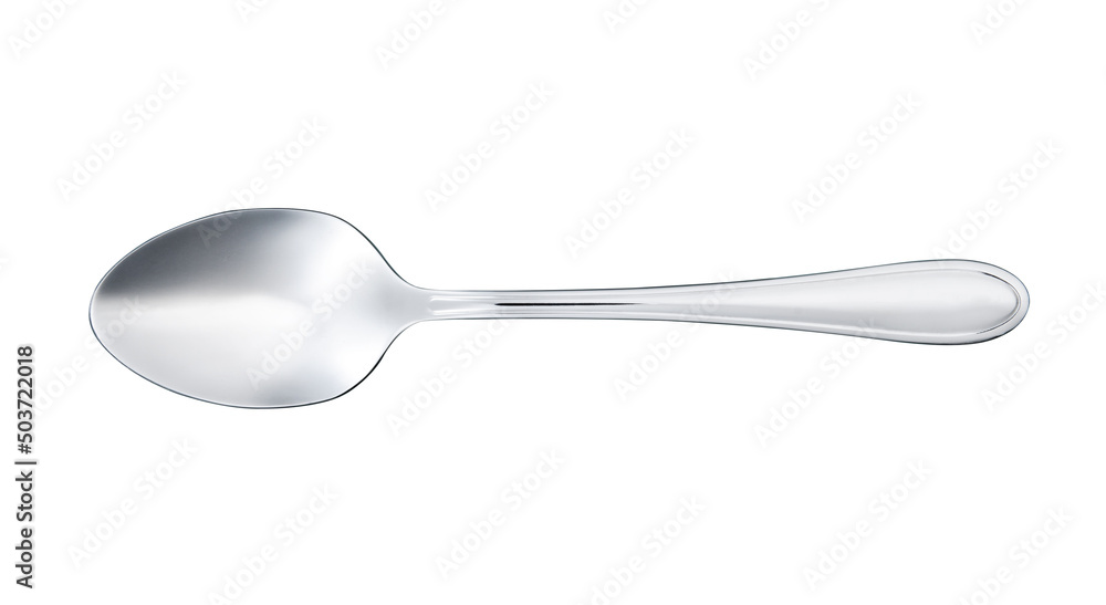 Top views Stainless steel spoon isolated on white background, clipping path. Top views Stainless steel spoon isolated on white background, clipping path.