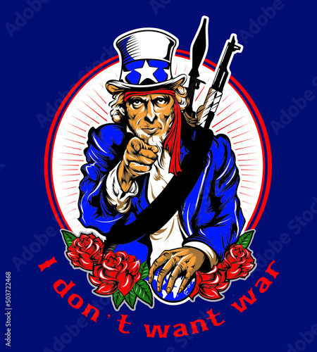 Caricatures, propaganda posters of Uncle Sam.