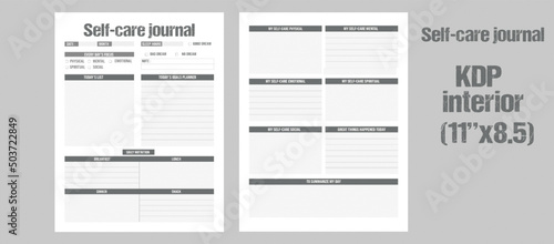 self-care journal and self care planner template photo