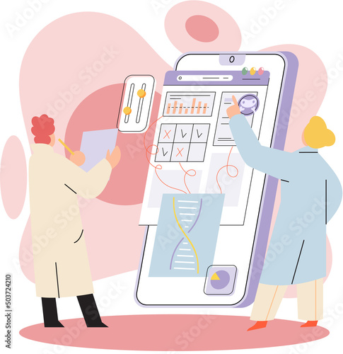 Online medical consultation and support metaphor. Online doctor. Healthcare services, Ask doctor. Tele medicine e-health service. Therapist videocalling phone screen. Diagnosis treatment of patients