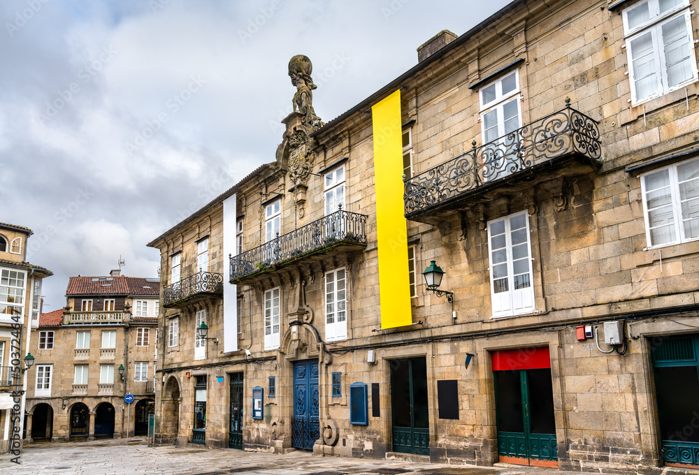 Traditional architecture of Santiago de Compostela. UNESCO world heritage in Galicia, Spain Traditional architecture of Santiago de Compostela. UNESCO world heritage in Galicia, Spain