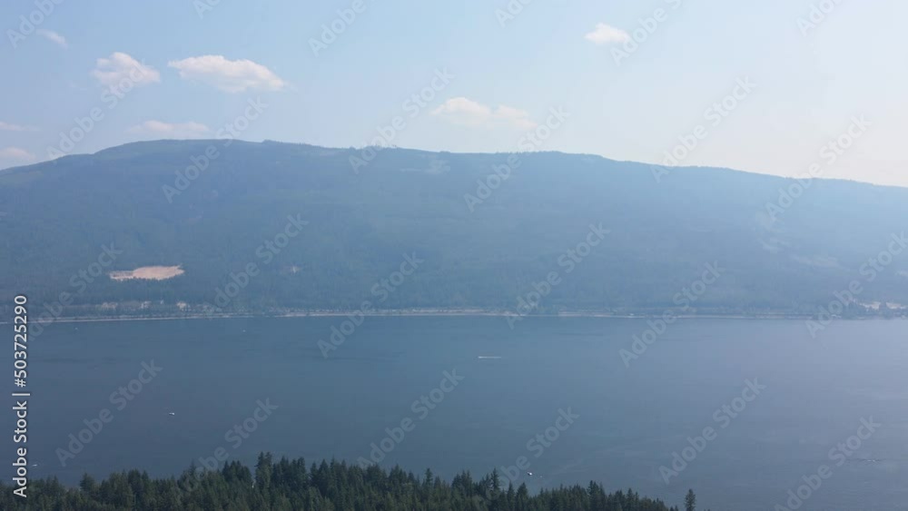 Stunning panoramic view overlooking Shuswap Lake in Herald Provincial Park in British Columbia, Canada. Wide angle panning shot Stunning panoramic view overlooking Shuswap Lake in Herald Provincial Park in British Columbia, Canada. Wide angle panning shot