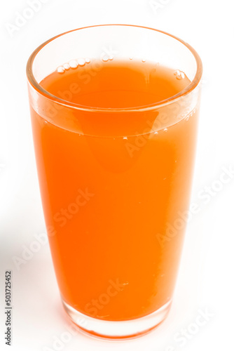 glass of tomato juice isolated on a white background