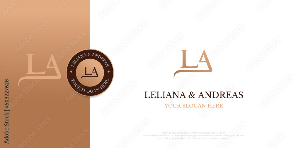 Initial LA Logo Design Vector