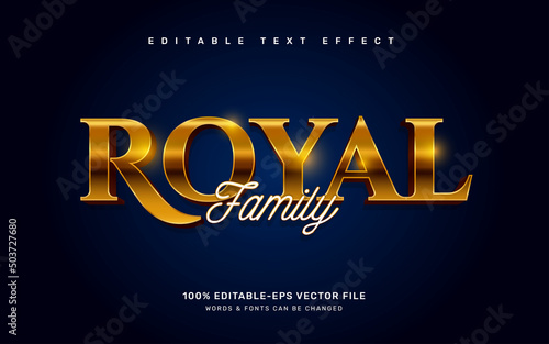 Gold royal family editable text effect template