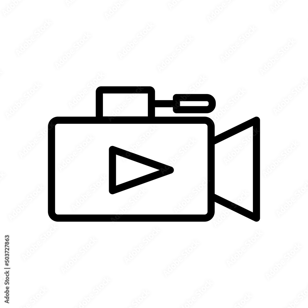 Video camera icon vector. Recording. line icon style. simple design editable. Design simple illustration Video camera icon vector. Recording. line icon style. simple design editable. Design simple illustration