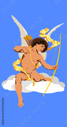 Amor auf einer Wolke, brünett