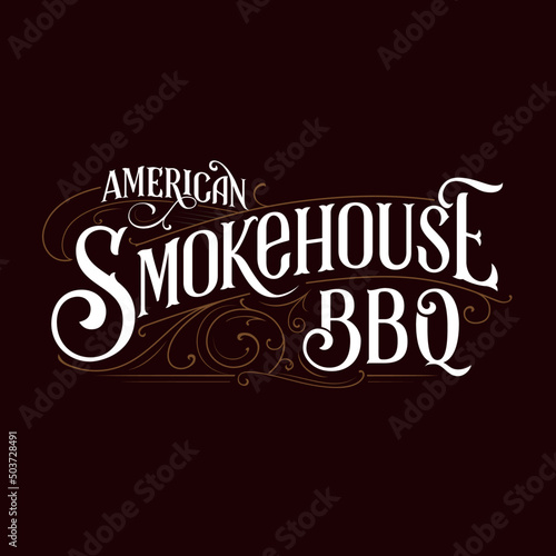 Vintage retro BBQ label