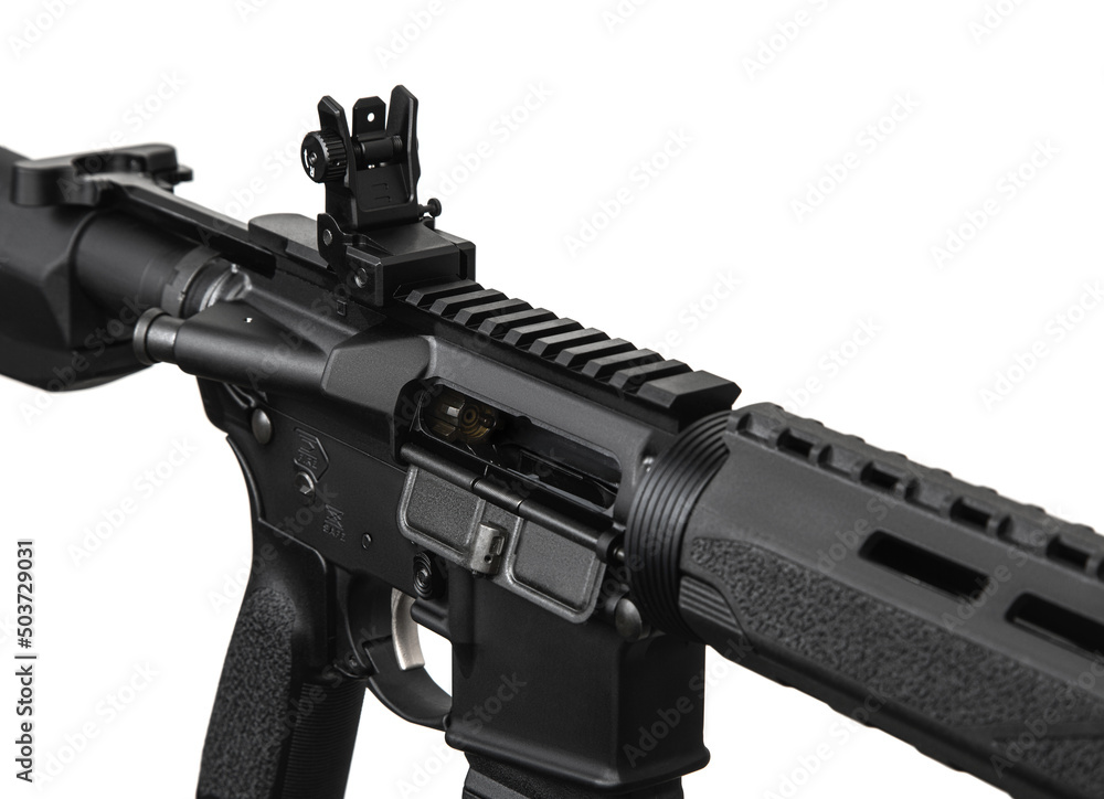 Modern automatic rifle isolated on white. Weapons for police, special ...