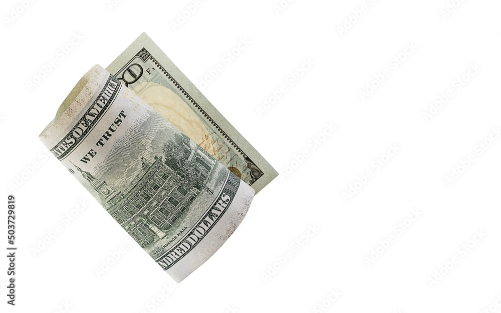 American one hundred dollars isolated on white background. American one hundred dollars isolated on white background.