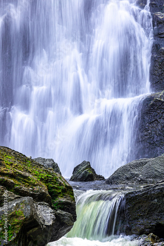 Landscape photos Khlong Lan Waterfall, the beautiful waterfall in Khlong Lan National Park of Thailand.