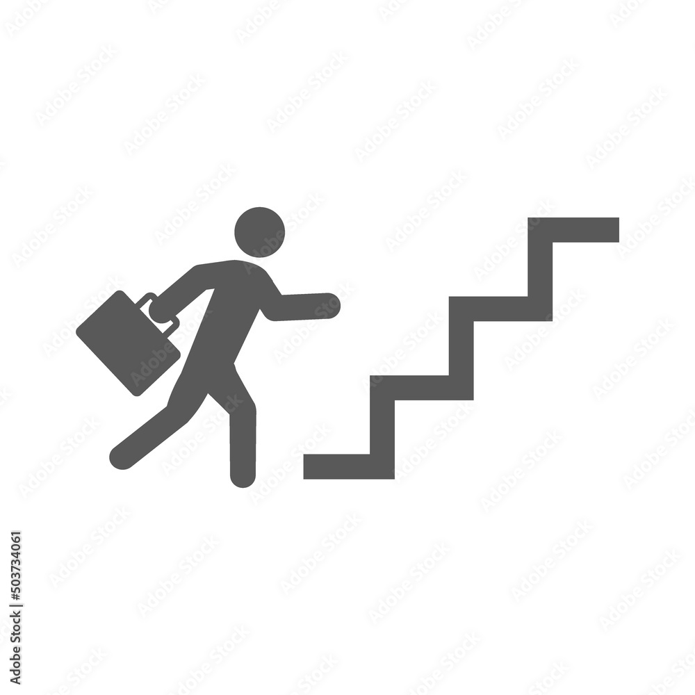 vector illustration of successful process worker symbol icon, career path symbol. vector illustration of successful process worker symbol icon, career path symbol.