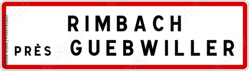 Panneau entr  e ville agglom  ration Rimbach-pr  s-Guebwiller   Town entrance sign Rimbach-pr  s-Guebwiller