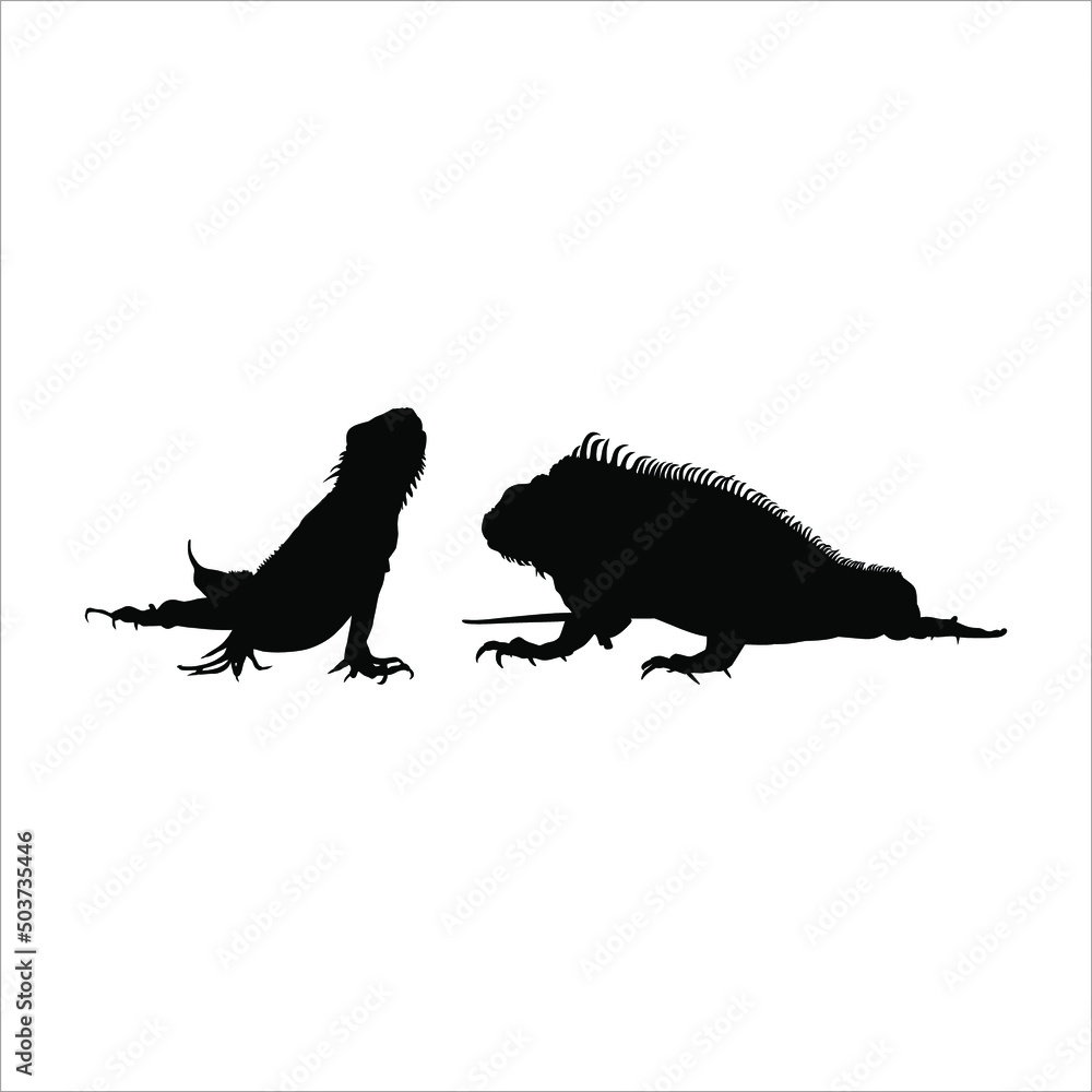 Silhouette Of Iguana Reptiles a Genus Of Herbivorous Lizards That Are silhouette-of-iguana-reptiles-a-genus-of-herbivorous-lizards-that-are