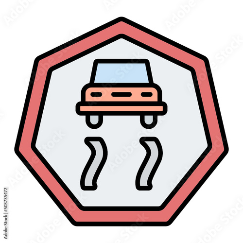 Slippery Road Icon