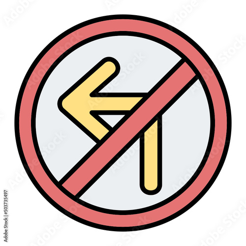 No Turn Left Icon