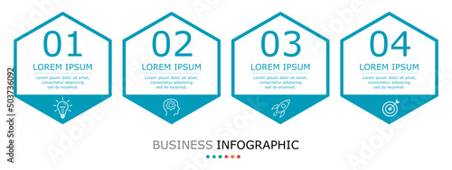 Business infographic Vector with 4 steps. Used for presentation,information,education,connection,marketing, project,strategy,technology,learn,brainstorm,creative,growth,abstract,stairs,idea,text,work.