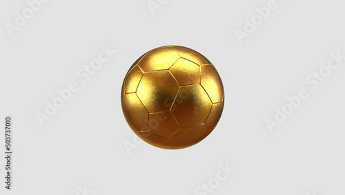 Konstfotografi A golden soccer ball floats in the air