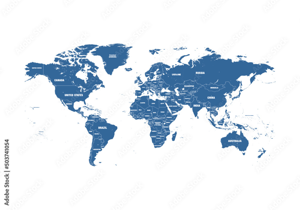 blue world map