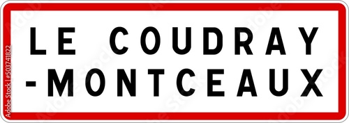 Panneau entr  e ville agglom  ration Le Coudray-Montceaux   Town entrance sign Le Coudray-Montceaux
