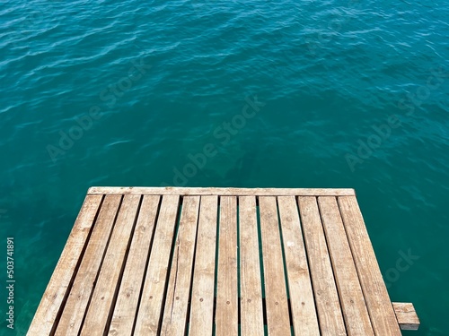 Photography wooden pier on the sea