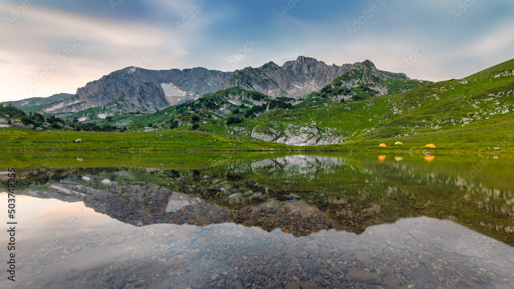 Mountain landscape with a lake