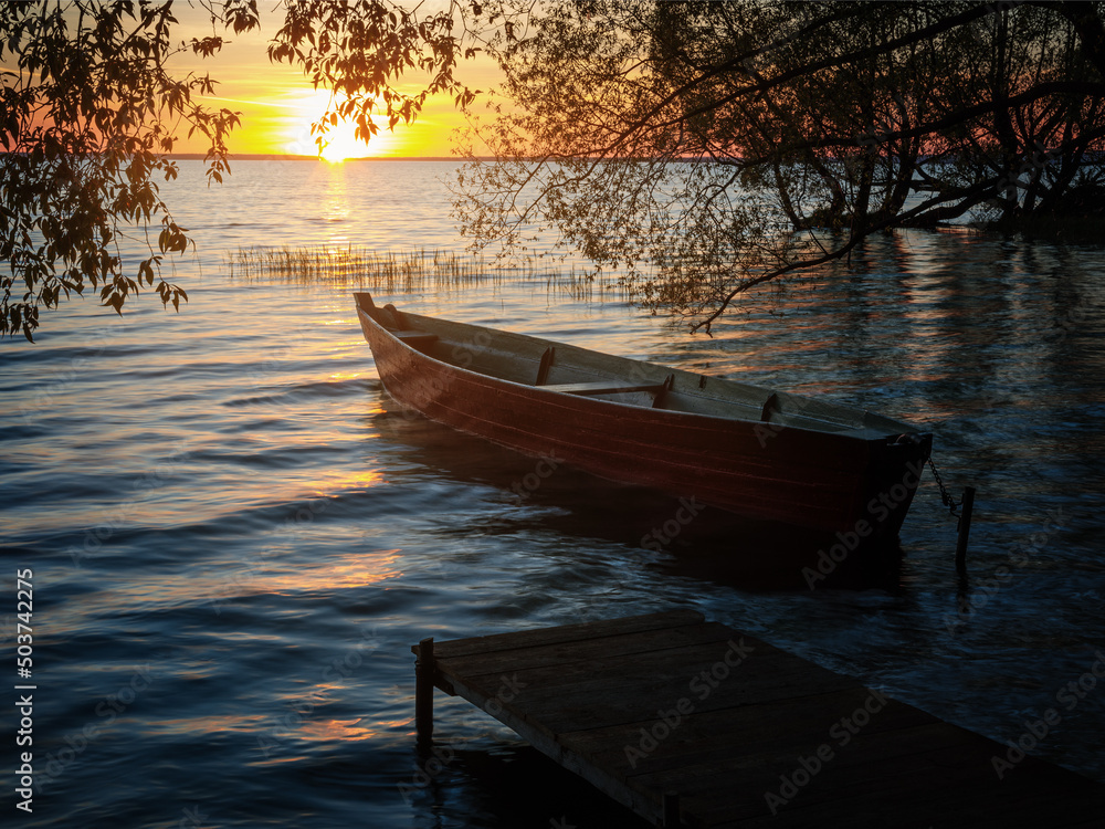 Beautiful sunset at the lake