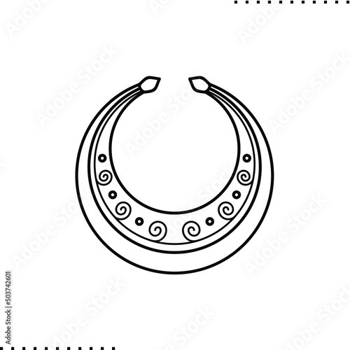 Scythian gold, pectoral dutch court, vector isolated on white