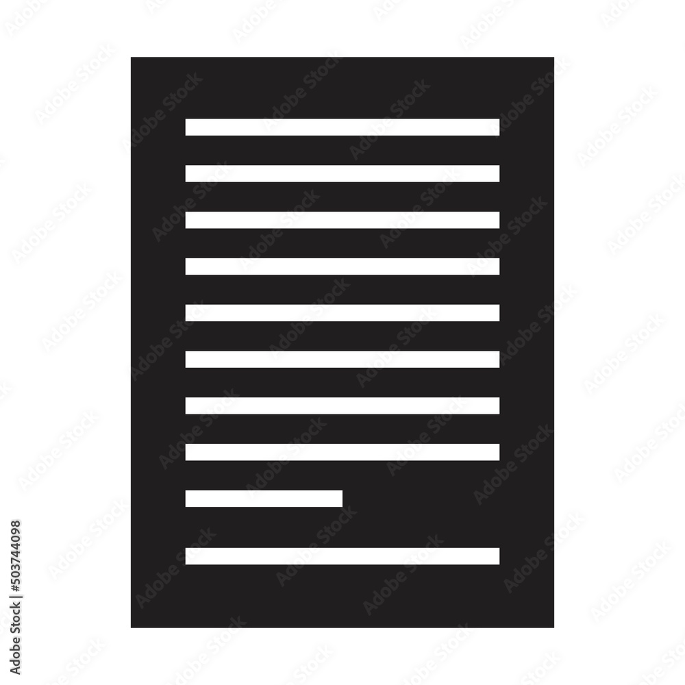 Doc icon vector for business file data and document report in a glyph illustration