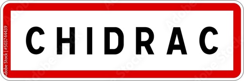 Panneau entrée ville agglomération Chidrac / Town entrance sign Chidrac