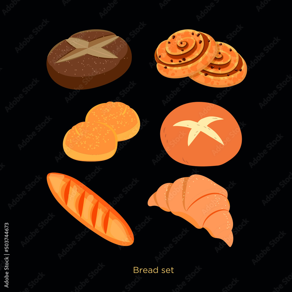 set of bread illustrations. vector illustrations set of bread illustrations. vector illustrations