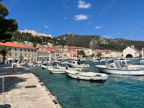 Panoramic view of Hvar Town, Croatia