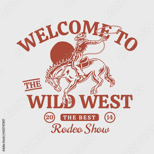 Western theme vector artwork for t-shirt prints, posters, and other uses.