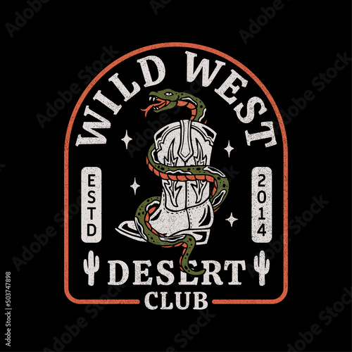 Western theme vector artwork for t-shirt prints, posters, and other uses.