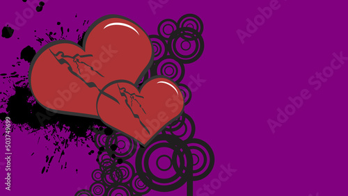 red heart tattoo valentines background in vector format