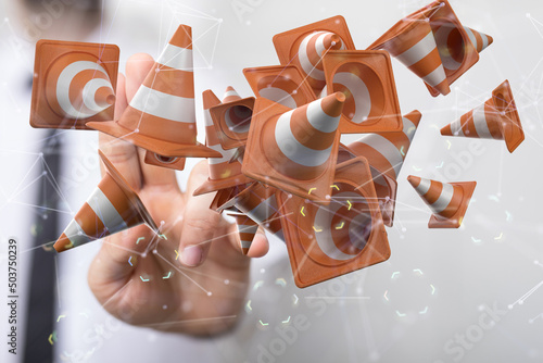 Traffic cones. Under constr...