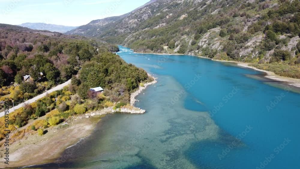 Aerial view of Carretera Austral, route 7, one of the most famous roads in the world. Patagonia, Chile. Aerial view of Carretera Austral, route 7, one of the most famous roads in the world. Patagonia, Chile.